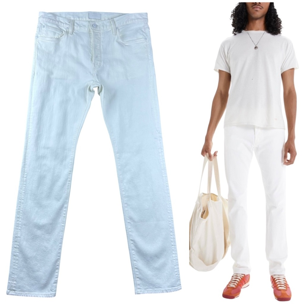 Mother MR The Neat Jeans Men 34x32 White Tooth & Nail Straight Leg Stretch USA